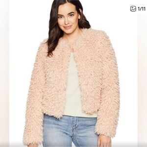 UGG Lorena faux fur coat blush pink M